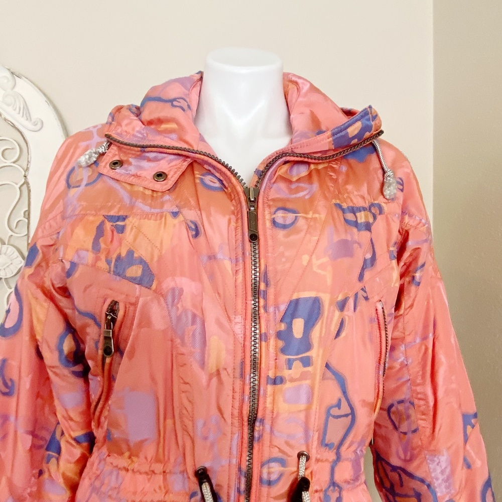Spyder | Womens Pink and Blue Vintage Print Ski Jacket | Size: 8 - Picture 2 of 13